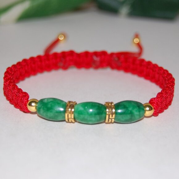 Jade Good Luck Bracelet,Lunar New Year Bracelet,Fung Shui Bracelet,Gift - Picture 2 of 2
